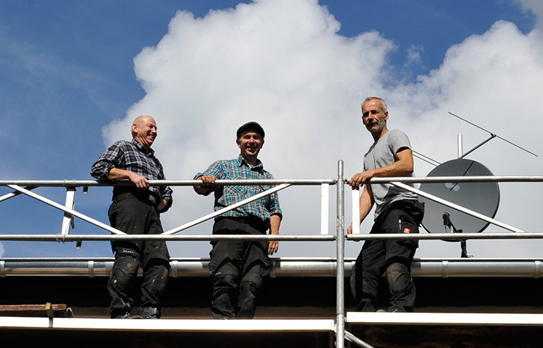 das Team Dachdeckerei Gebrüder Flemmig